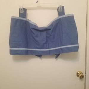 2 Valances Blue with light blue stripe